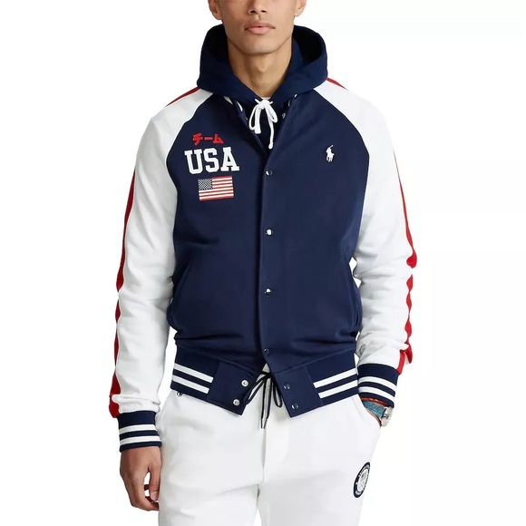 Polo Ralph Lauren Navy Team USA 2020 Japan Olympics Tradition Full-Snap Jacket. - Picture 1 of 7